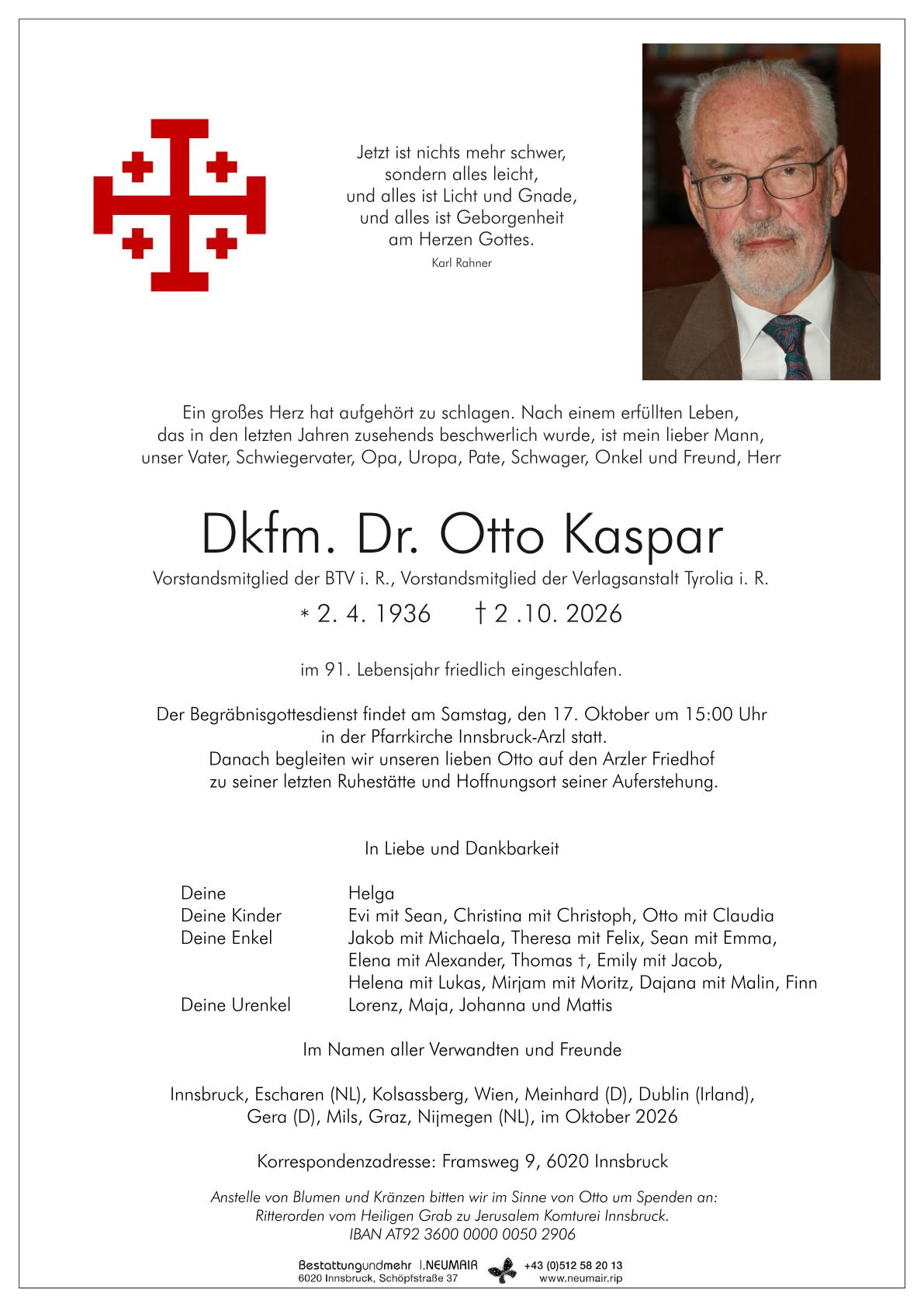 Dr. Otto Kaspar
